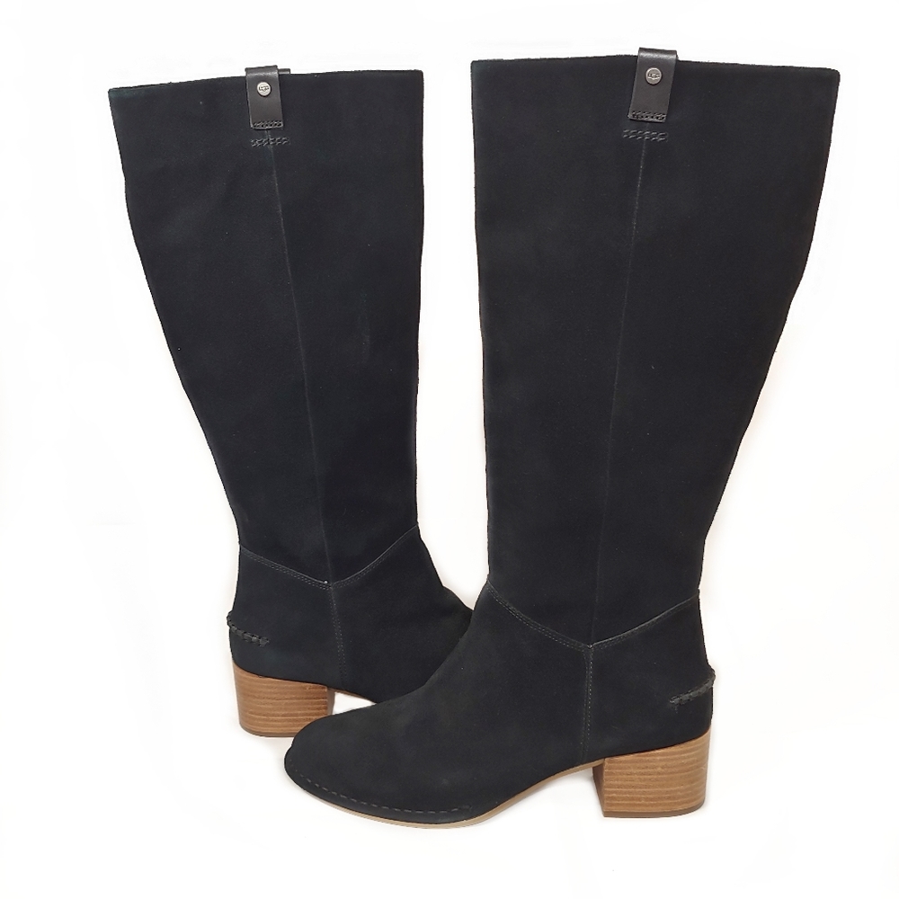 UGG Arana Knee High Leather Suede Heeled Boots